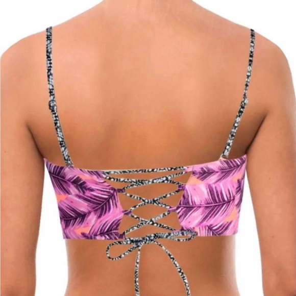 Hula Honey Juniors Leaf Breeze Underwire Push Up Strapless Bikini Top Size Large - Picture 4 of 10